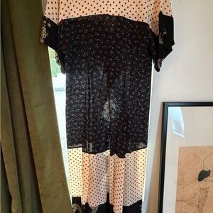 Polka Dot and Floral Maxi Dress